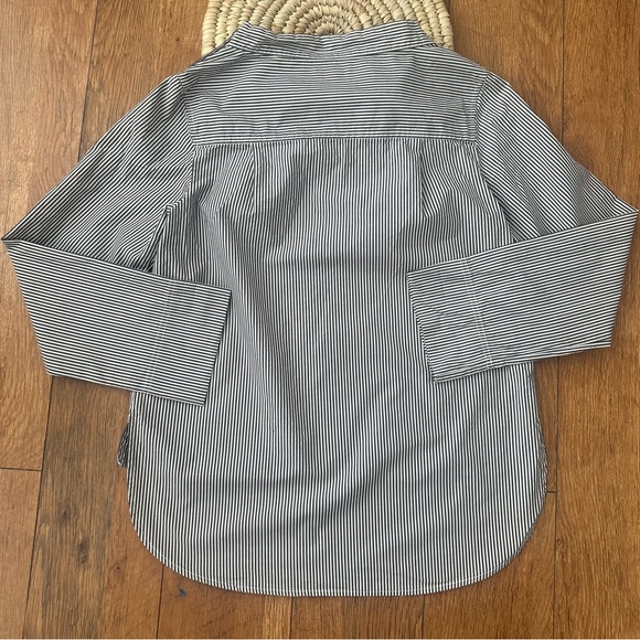 J. Crew Women’s Striped Funnelneck Long Sleeve Blouse - Picture 2 of 10